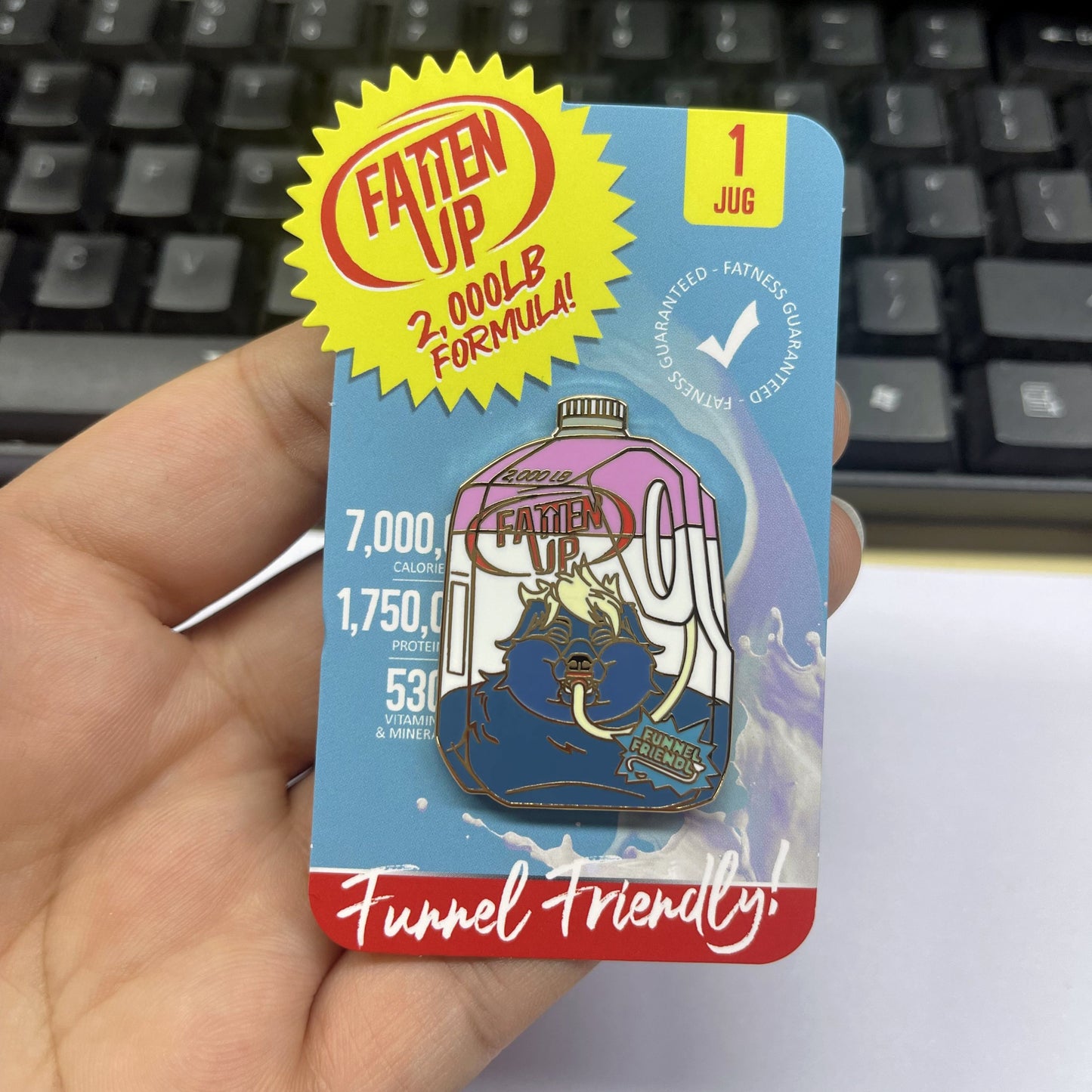 Fatten Up: 2,000lbs Enamel Pin