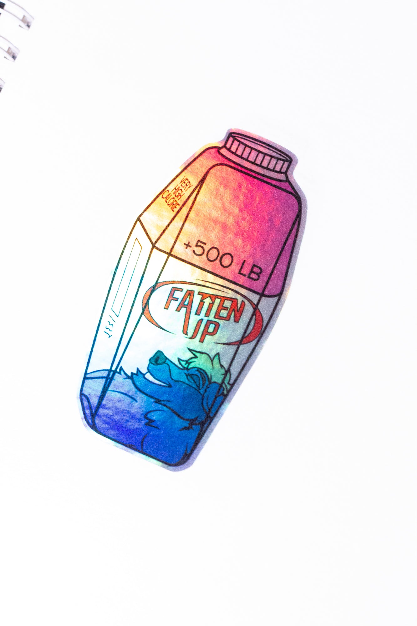 Fatten Up: 500lbs Holographic Sticker