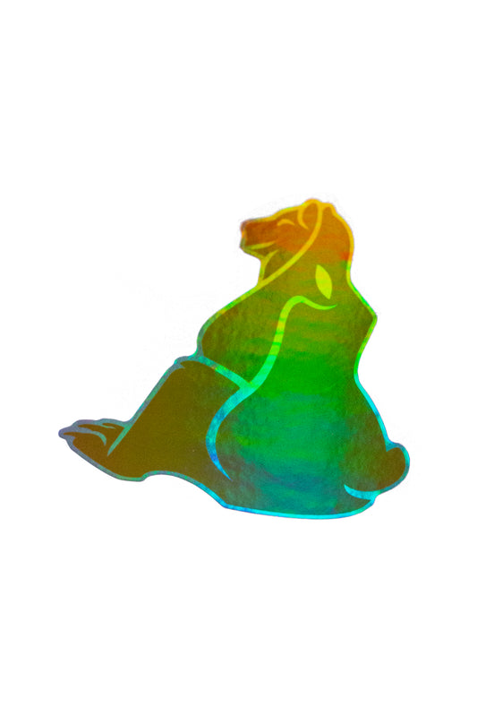 Pear Bear Logo Holographic Sticker